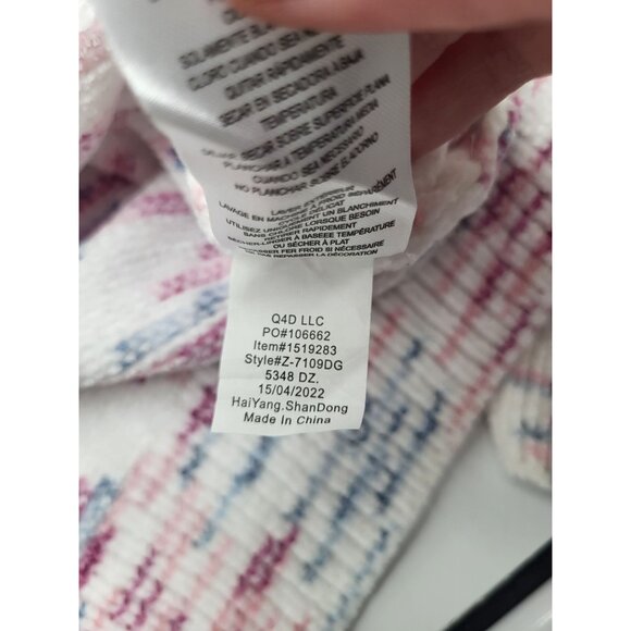 DKNY Girls SZ LG 14-16 Multicolor Pink Confetti Hooded Chenille Sweater Pullover - Picture 8 of 8